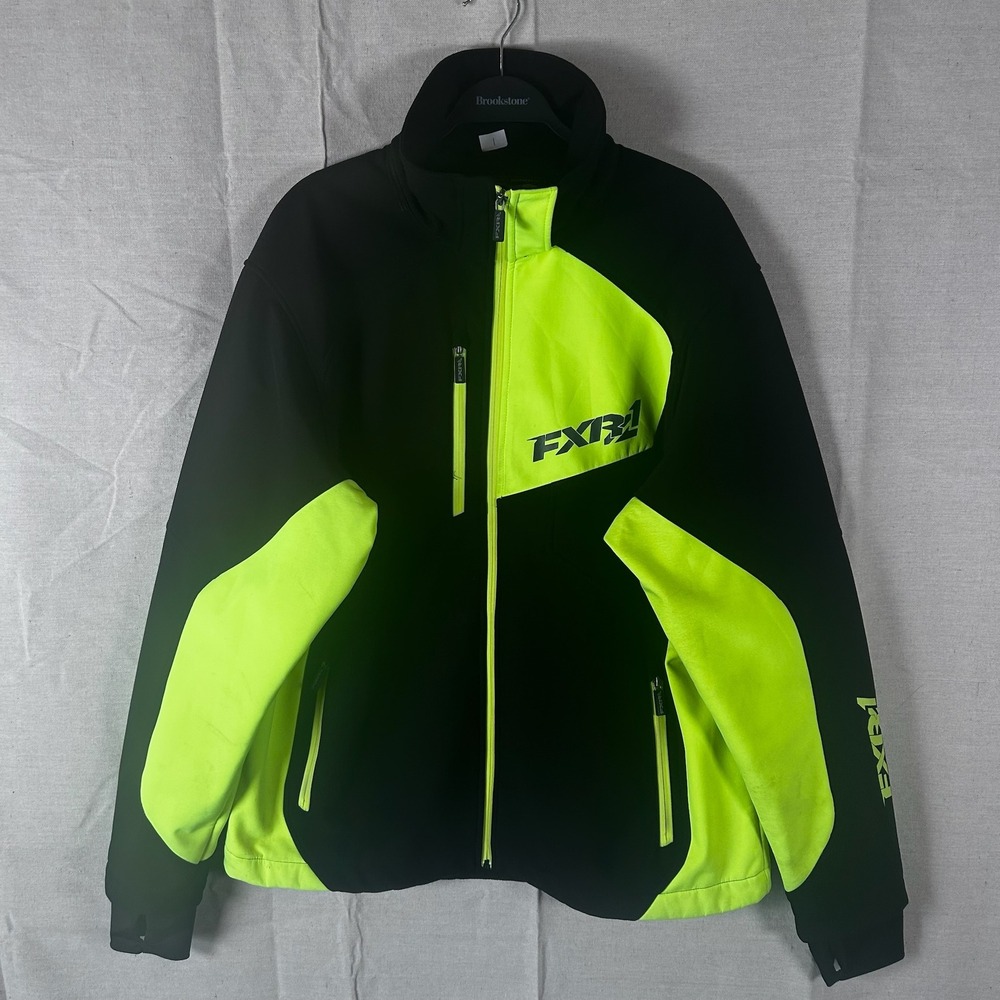 FXR Racing Mens Recoil Softshell Jacket Black Neon Yellow XL Snowmobile Moto